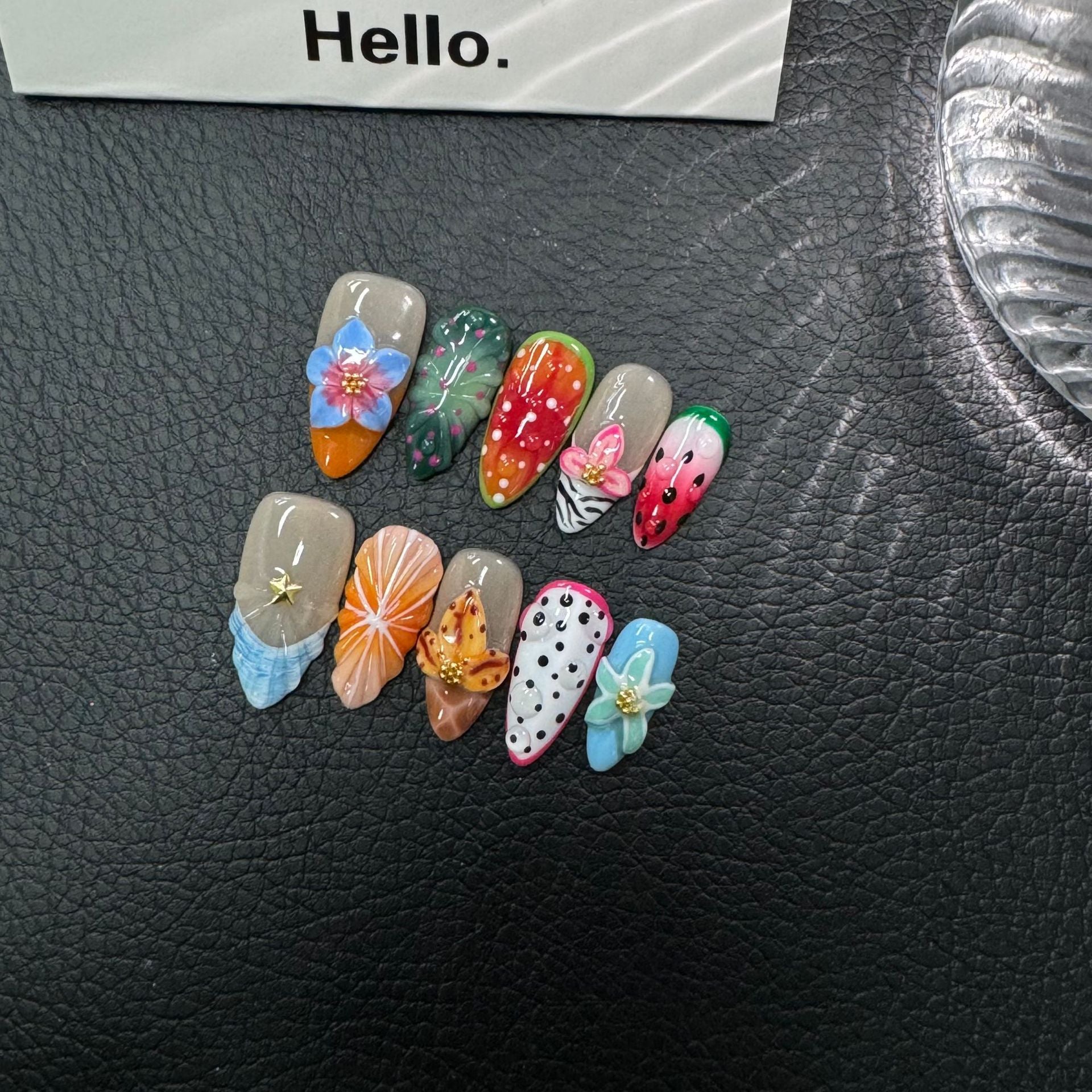 Carved Petals Handcrafted Press-On Nails